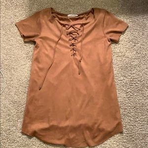 Tan suede dress